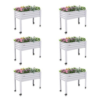 Zestaw 6 podwyzszonych grzadek na nogach, 120 x 60 x 90 cm