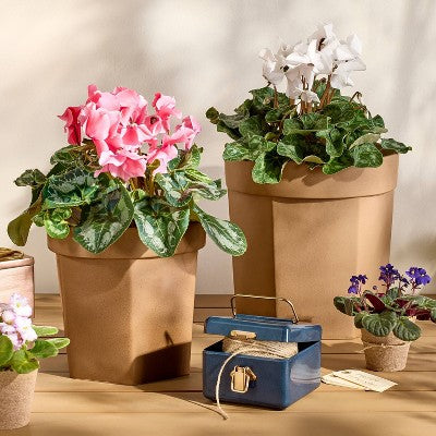 Dwie małe doniczki z żywicy 10 cm czerwone