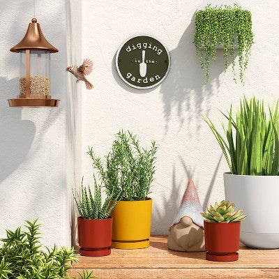 Minimalistyczna doniczka plastikowa 16 x 16 cm kremowa