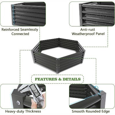 Komplet 6 metalowych grzadek, 178 x 152 x 46 cm