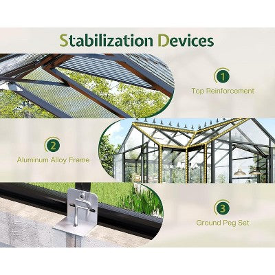 Szklarnia ogrodowa, 366 x 305 x 244 cm