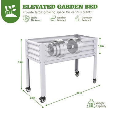 Zestaw 6 podwyzszonych grzadek na nogach, 120 x 60 x 90 cm