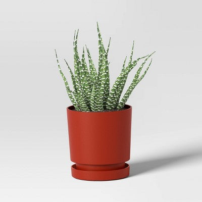 Minimalistyczna doniczka plastikowa 16 x 16 cm kremowa