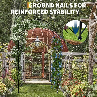 Metalowa pergola lukowa do pnączy, 114 x 220 cm
