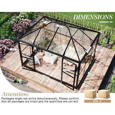 Szklarnia poliwęglanowa, 335 x 253 x 274 cm