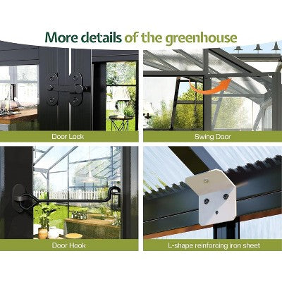 Szklarnia ogrodowa, 366 x 305 x 244 cm