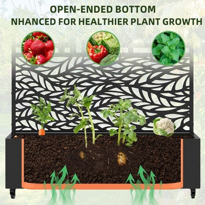 Dwo-tonowa donica tarasowa z trejażem, 183 cm wysoka